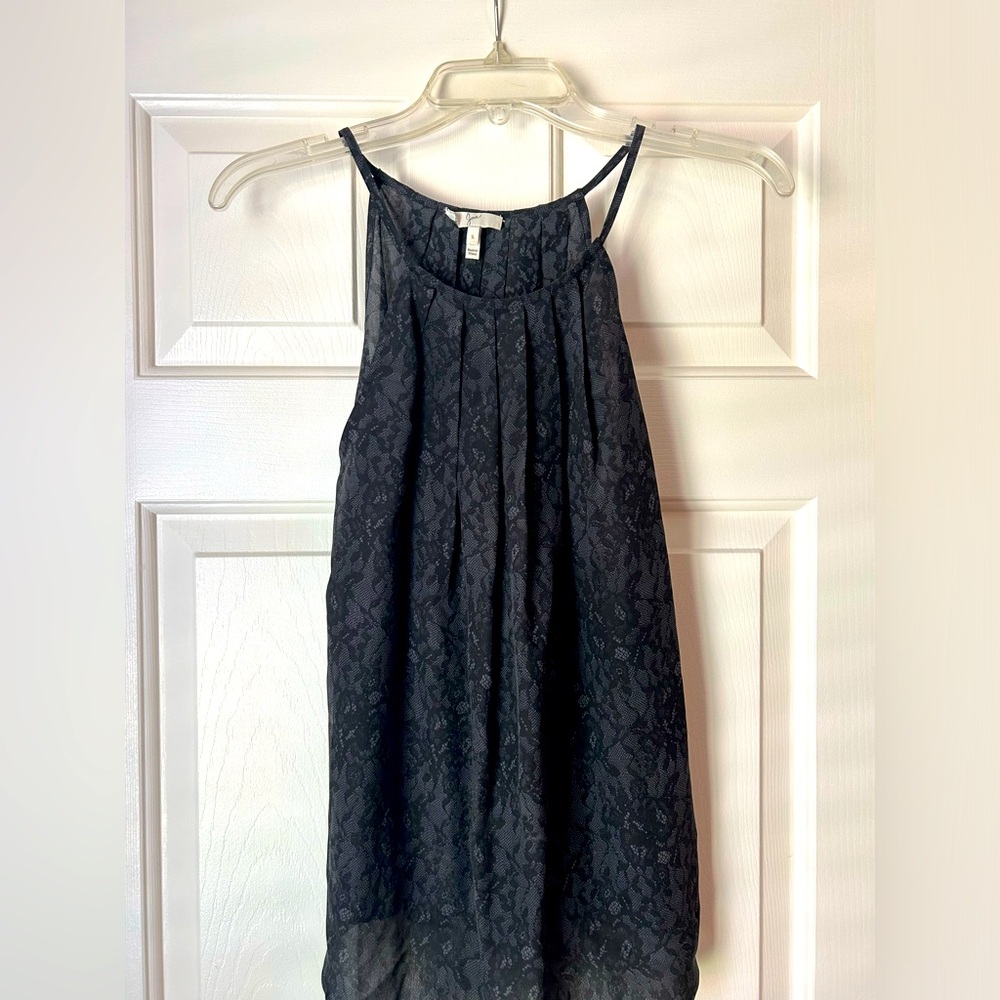 Joie Black Tank with Lace Print - Size Small